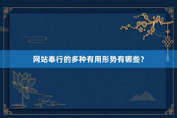 网站奉行的多种有用形势有哪些？